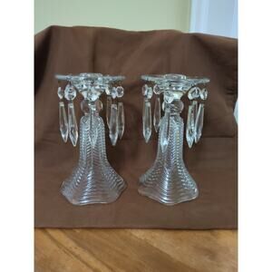 Duncan Miller Caribbean Pattern Pair Of Candlabrum Candleholders